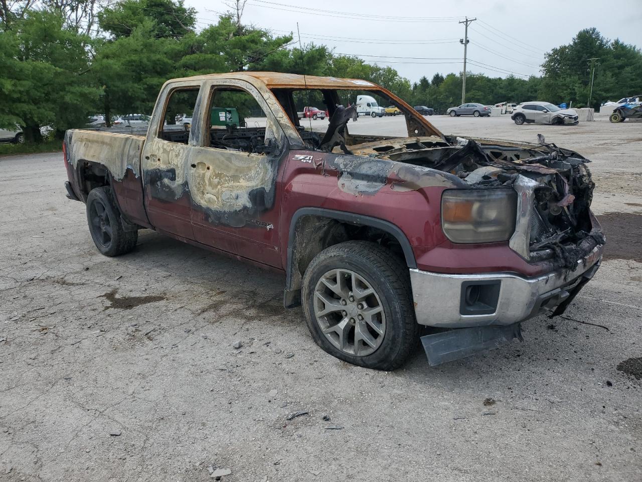 2014 GMC Sierra VIN 1GTV2VEC2EZ203927 Copart auction photo, burn damage thumbnail 4