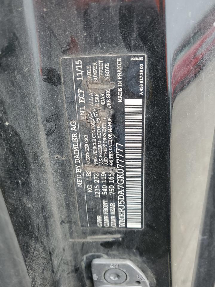 2016 Smart Fortwo VIN WMEFJ5DA7GK077777 Copart auction photo, rear end / side damage thumbnail 14