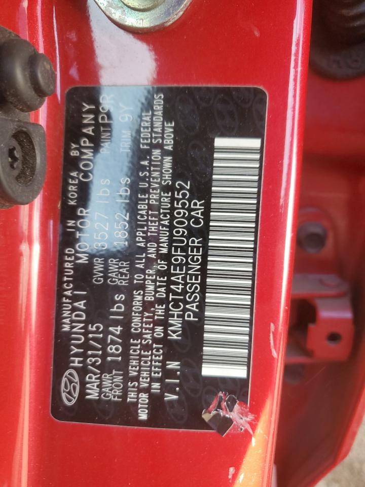 2015 Hyundai Accent VIN KMHCT4AE9FU909552 Copart auction photo, rear end / front end damage thumbnail 14
