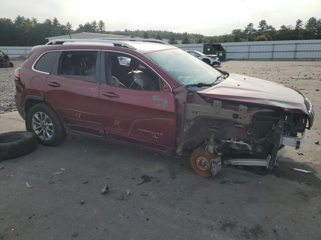 2019 Jeep Grand Cherokee VIN 1C4PJMLB1KD188684 Copart auction photo, front end / side damage thumbnail 4
