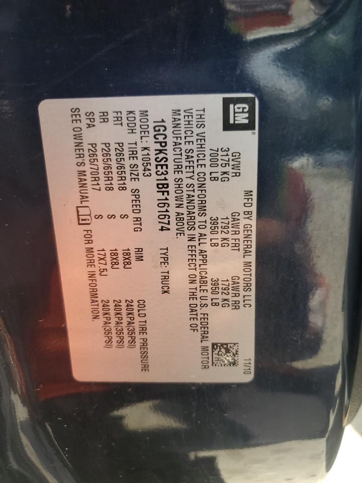 2011 Chevrolet Silverado VIN 1GCPKSE31BF161674 Copart auction photo, front end damage thumbnail 12