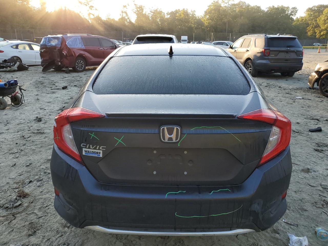 2020 Honda Civic VIN 19XFC1F38LE207188 Copart auction photo, rear end / side damage thumbnail 6