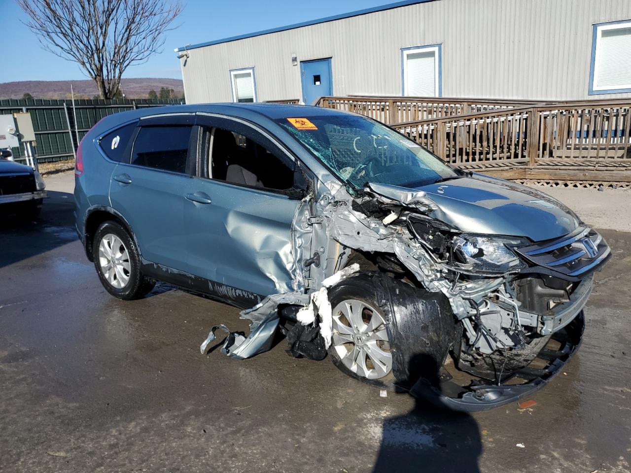 2012 Honda CR-V VIN JHLRM4H52CC021747 Copart auction photo, side / front end damage thumbnail 4