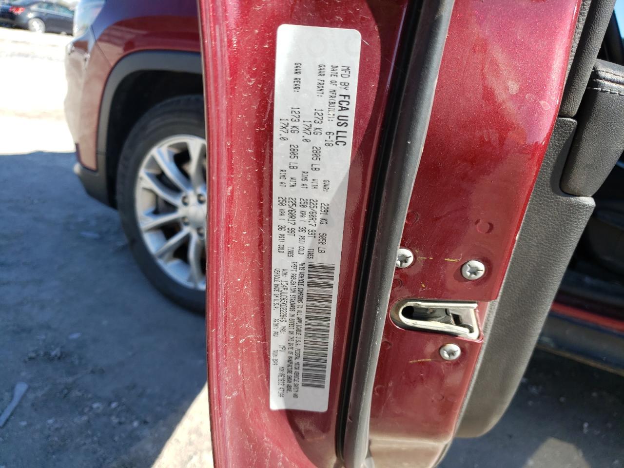 2019 Jeep Grand Cherokee VIN 1C4PJLCB5KD222846 Copart auction photo, front end / side damage thumbnail 15