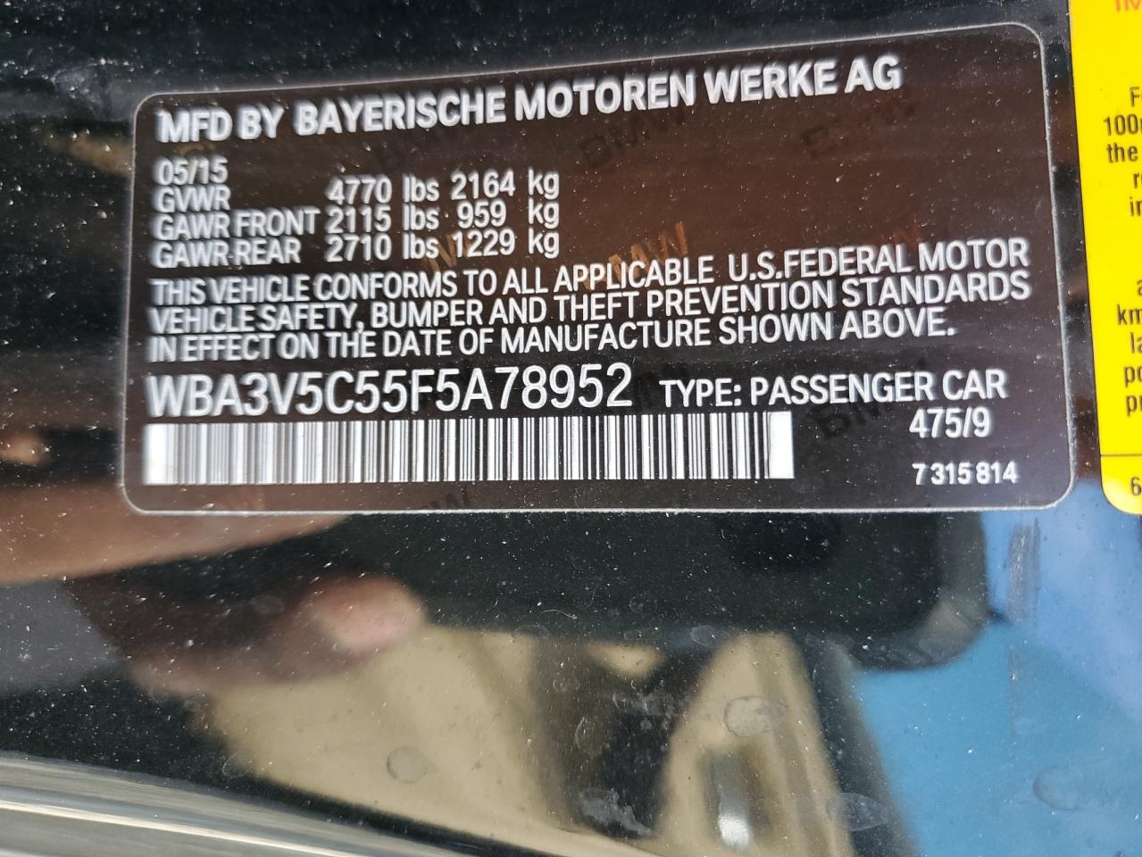 2015 BMW 4er VIN WBA3V5C55F5A78952 Copart auction photo, mechanical / minor dent/scratches damage thumbnail 13