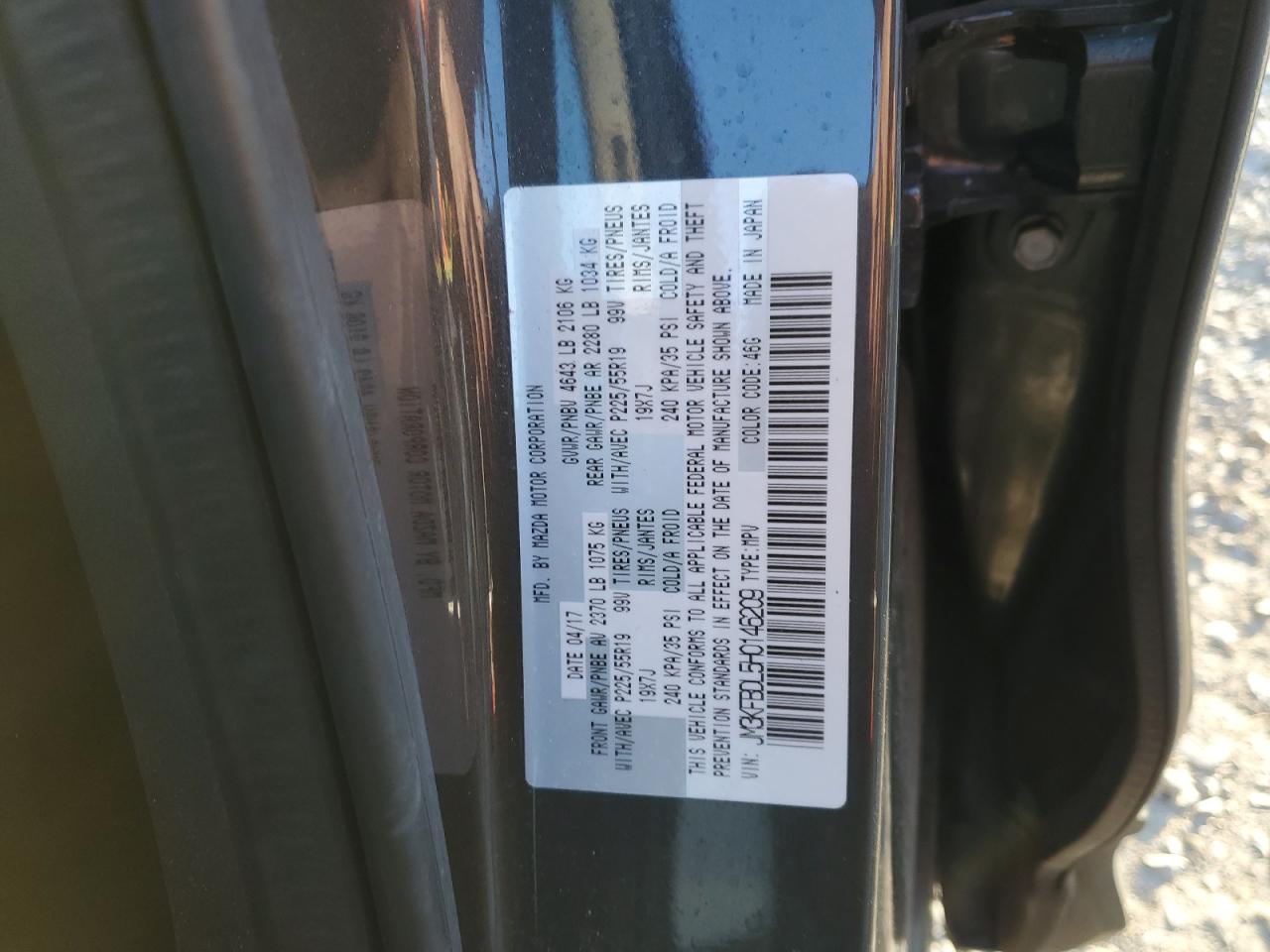 2017 Mazda CX-5 VIN JM3KFBDL5H0146209 Copart auction photo, rear end / minor dent/scratches damage thumbnail 14
