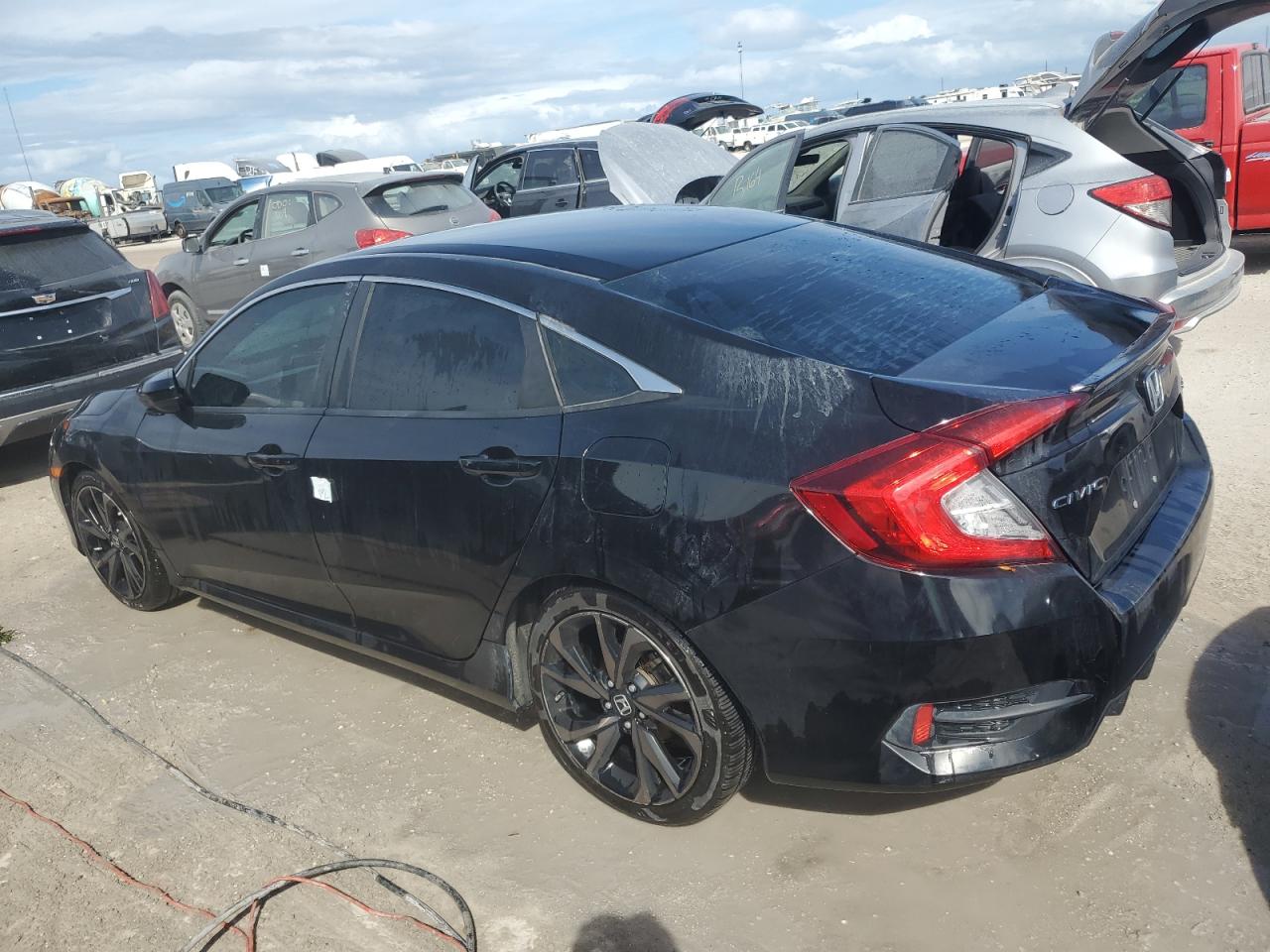 2021 Honda Civic VIN 2HGFC2F84MH505794 Copart auction photo, water/flood damage thumbnail 2