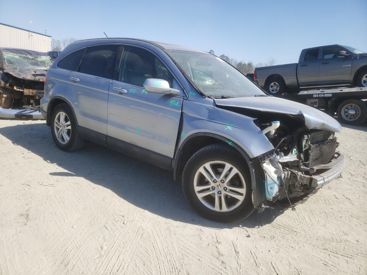 2010 Honda CR-V VIN 5J6RE4H70AL043197 Copart auction photo, front end / side damage thumbnail 4