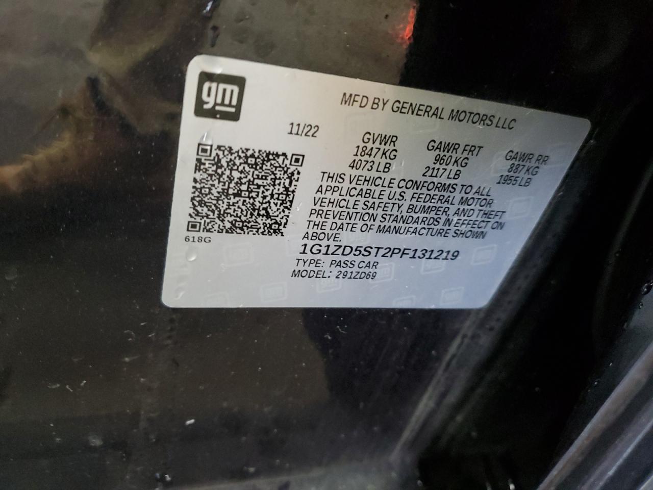 2023 Chevrolet Malibu VIN 1G1ZD5ST2PF131219 Copart auction photo, all over damage thumbnail 12