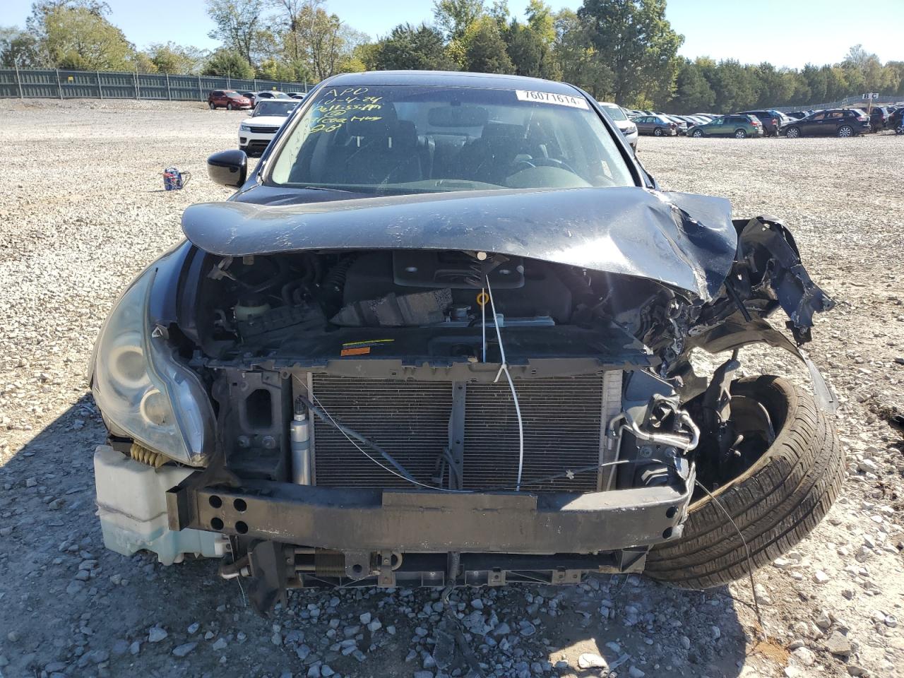 2011 Infiniti G VIN JN1CV6AR4BM406618 Copart auction photo, front end / side damage thumbnail 5