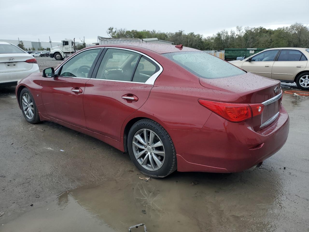 2014 Infiniti Q50 VIN JN1BV7APXEM674335 Copart auction photo, front end damage thumbnail 2