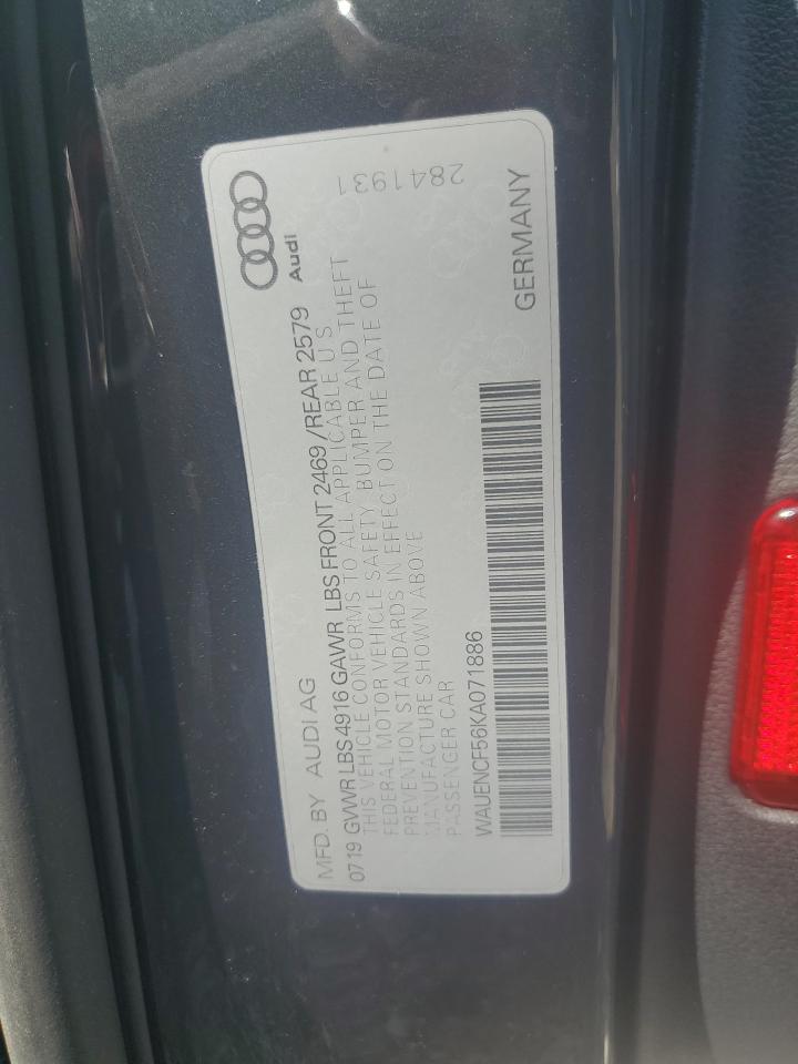 2019 Audi A5 VIN WAUENCF56KA071886 Copart auction photo, front end damage thumbnail 15