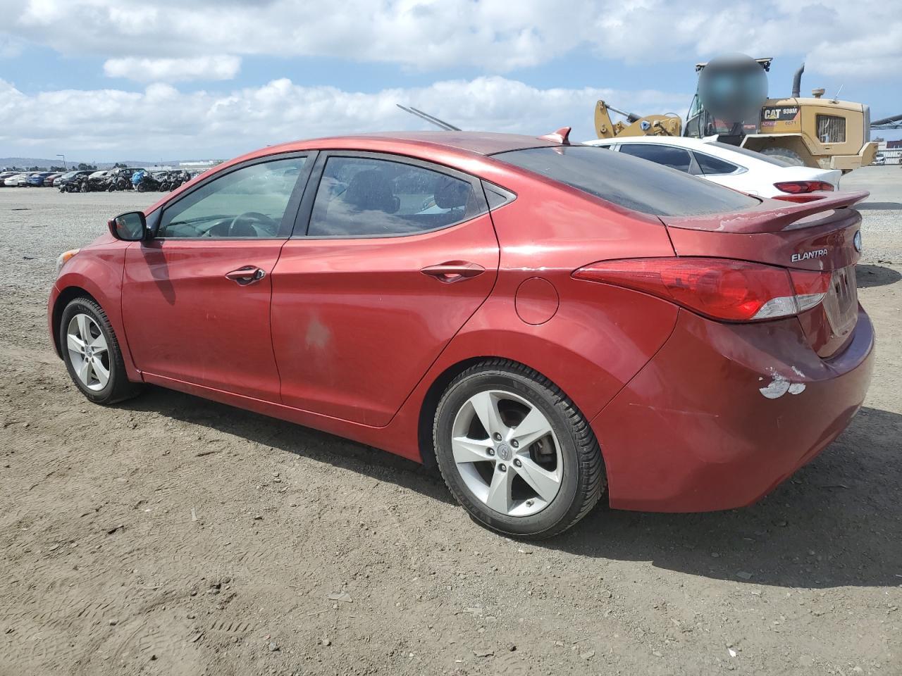 2013 Hyundai Elantra VIN KMHDH4AE5DU864113 Copart auction photo, vandalism damage thumbnail 2