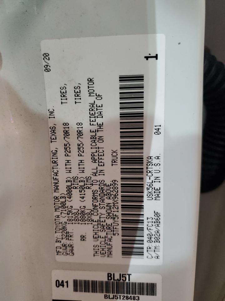 2021 Toyota Tundra VIN 5TFUY5F12MX962899 Copart auction photo, front end / minor dent/scratches damage thumbnail 14