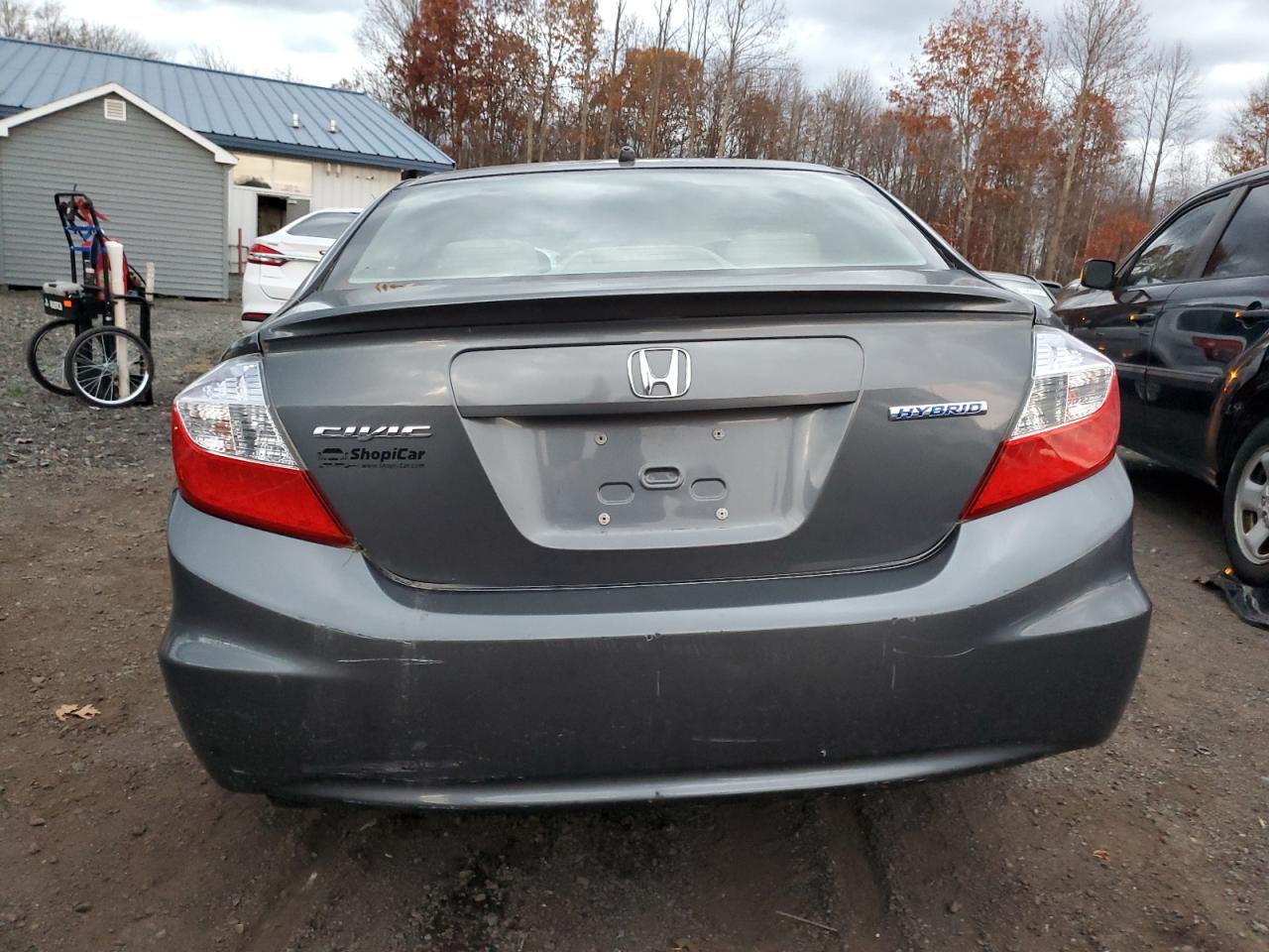 2012 Honda Civic VIN JHMFB4F29CS007217 Copart auction photo, front end / side damage thumbnail 6