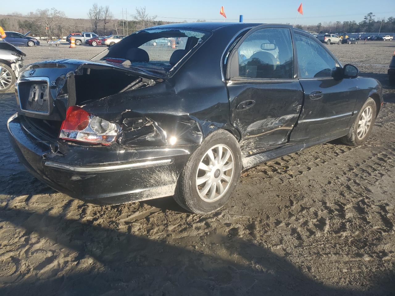 2005 Hyundai Sonata VIN KMHWF35H75A112462 Copart auction photo, rear end / side damage thumbnail 3