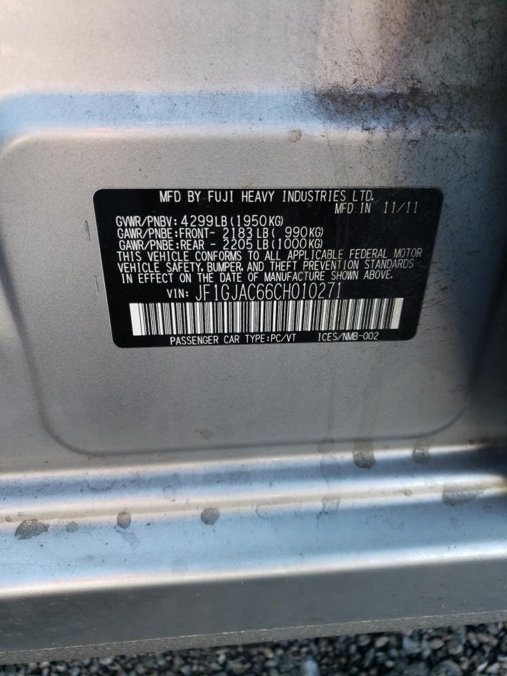 2012 Subaru Impreza VIN JF1GJAC66CH010271 Copart auction photo, rear end / minor dent/scratches damage thumbnail 12