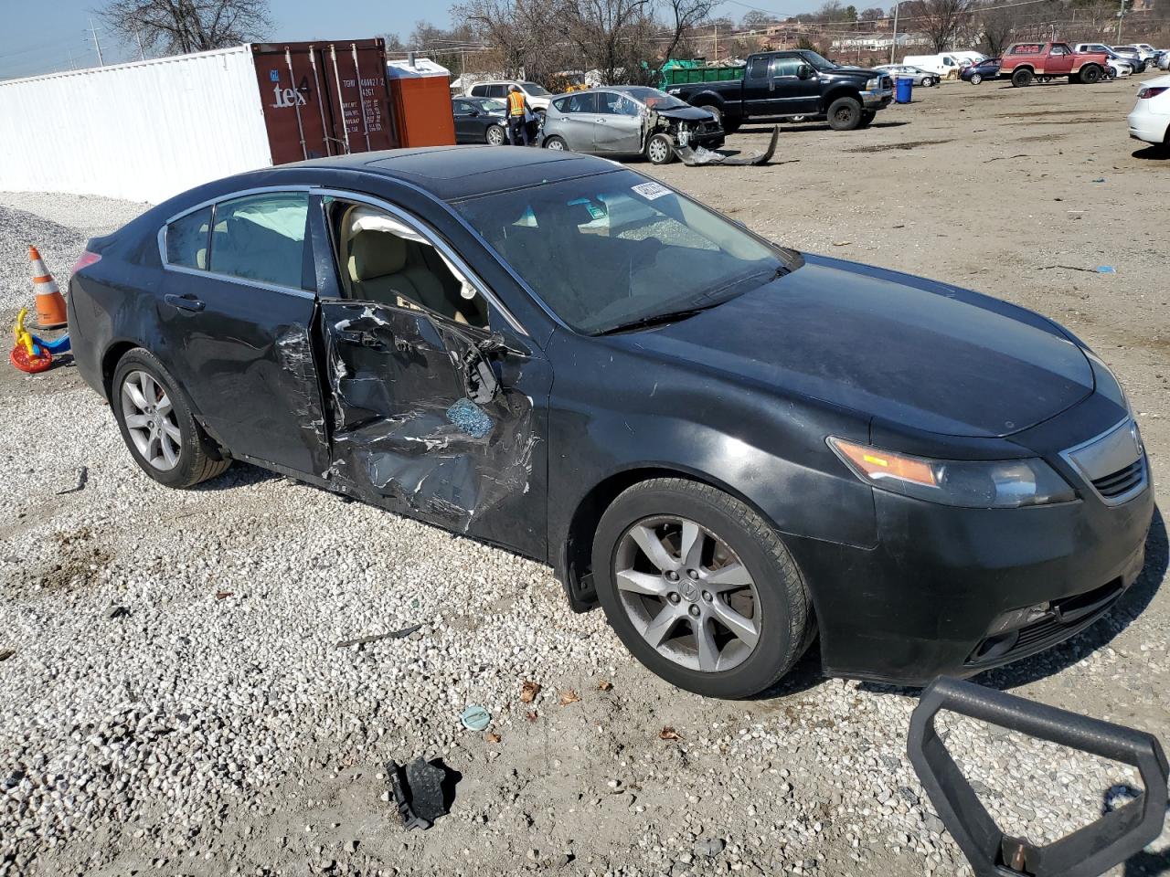 2012 Acura TL VIN 19UUA8F22CA017727 Copart auction photo, side damage thumbnail 4