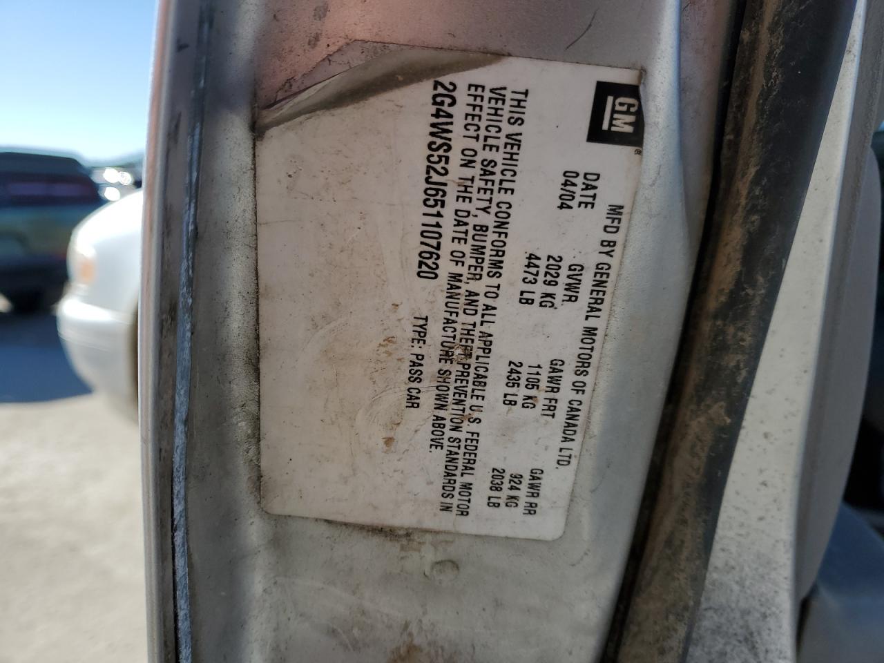 2005 Buick Century VIN 2G4WS52J651107620 Copart auction photo, rear end / side damage thumbnail 14
