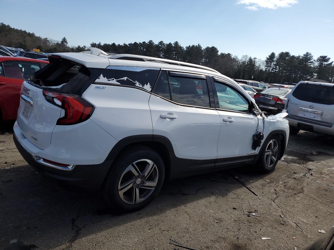 2018 GMC Terrain VIN 3GKALVEV0JL205498 Copart auction photo, top/roof damage thumbnail 3