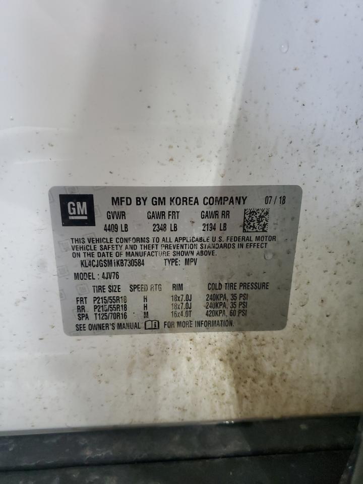 2019 Buick Encore VIN KL4CJGSM1KB730584 Copart auction photo, front end damage thumbnail 13