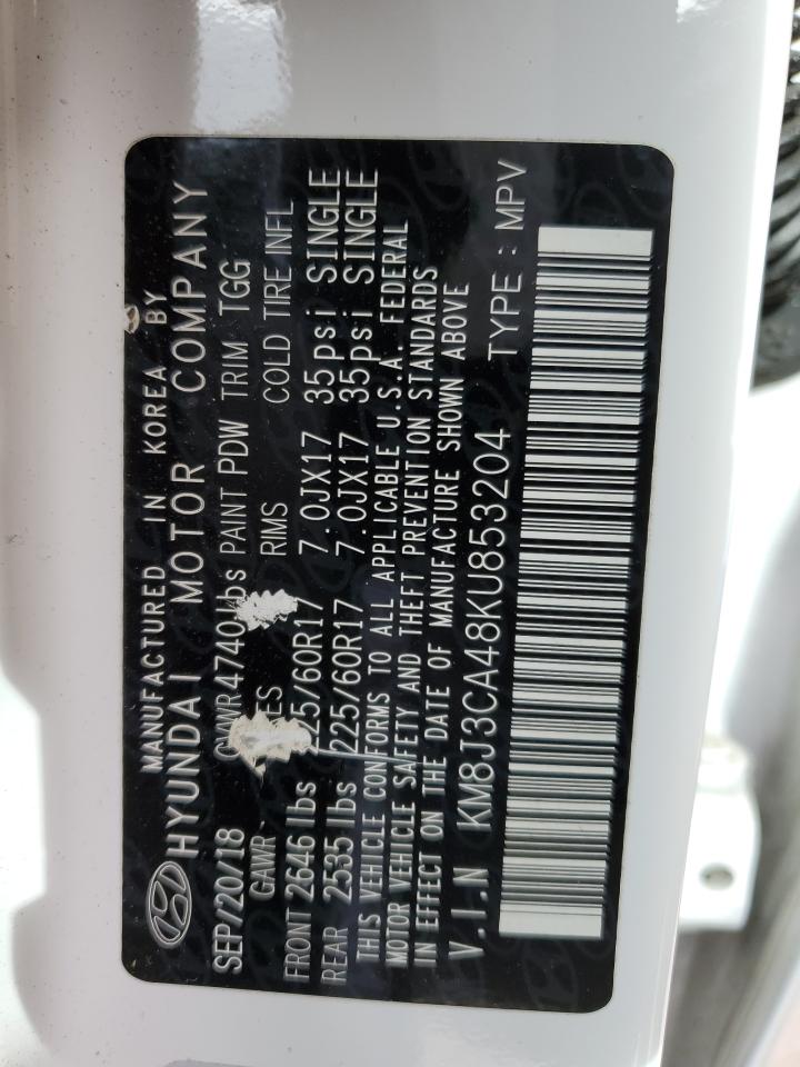 2019 Hyundai Tucson VIN KM8J3CA48KU853204 Copart auction photo, front end damage thumbnail 14