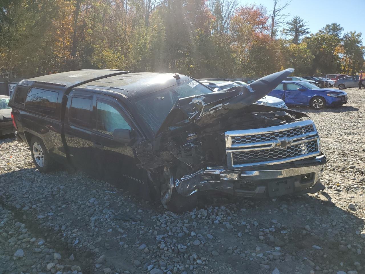 2014 Chevrolet Silverado VIN 1GCVKREC3EZ384253 Copart auction photo, front end / side damage thumbnail 4