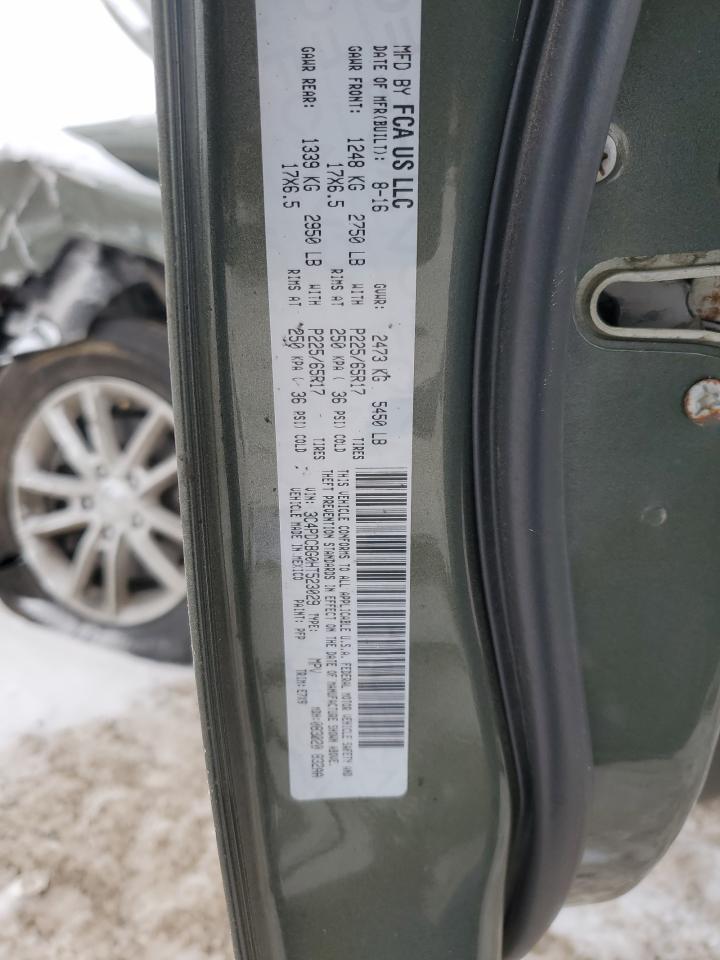2017 Dodge Journey VIN 3C4PDCBG0HT523029 Copart auction photo, front end / rear end damage thumbnail 16