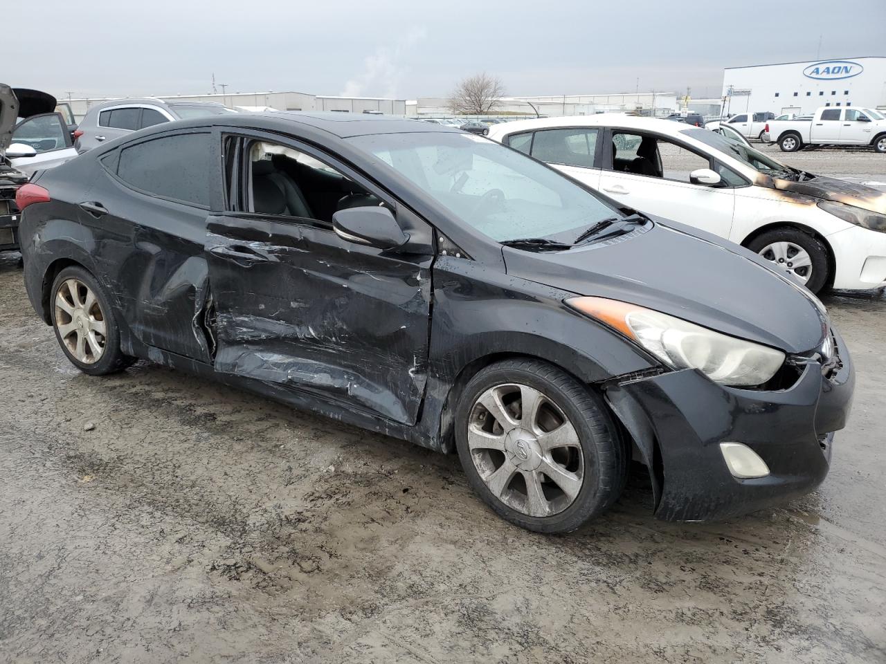 2012 Hyundai Elantra VIN KMHDH4AE7CU280410 Copart auction photo, side / front end damage thumbnail 4