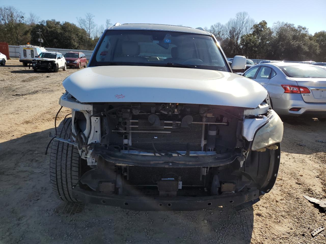 2013 Infiniti QX56 VIN JN8AZ2NF7D9531429 Copart auction photo, front end / stripped damage thumbnail 5