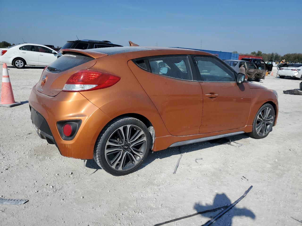 2016 Hyundai Veloster VIN KMHTC6AE2GU270475 Copart auction photo, side damage thumbnail 3