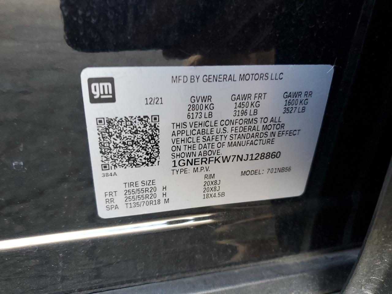 2022 Chevrolet Traverse VIN 1GNERFKW7NJ128860 Copart auction photo, front end damage thumbnail 14