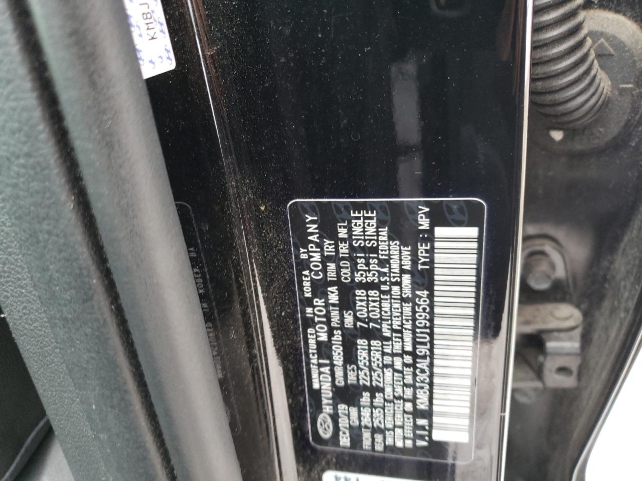 2020 Hyundai Tucson VIN KM8J3CAL9LU199564 Copart auction photo, front end damage thumbnail 15