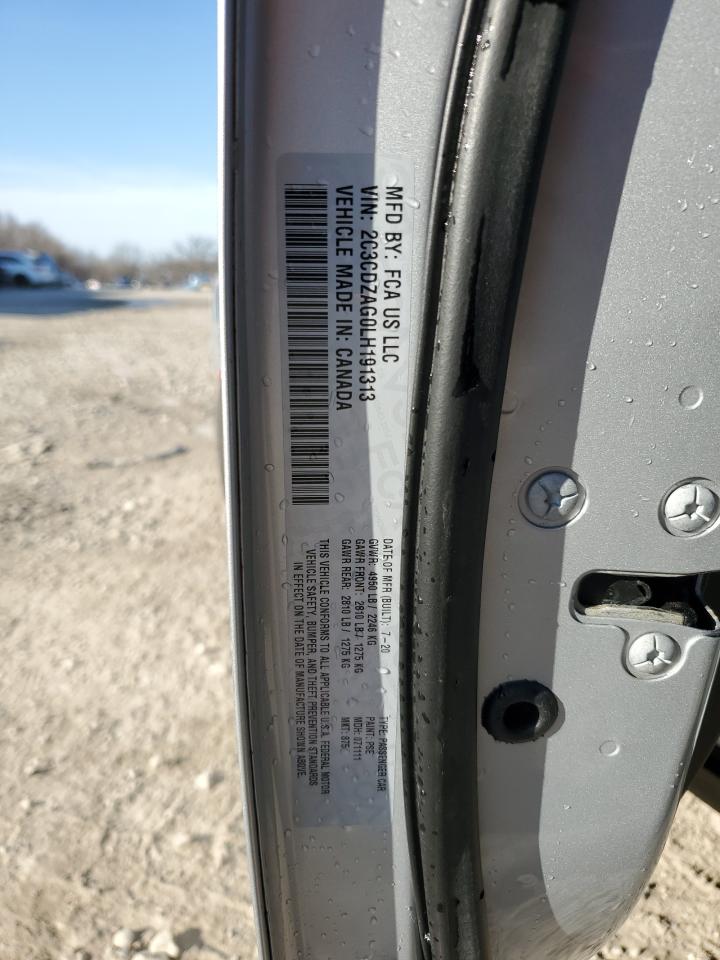 2020 Dodge Challenger VIN 2C3CDZAG0LH191313 Copart auction photo, rear end damage thumbnail 12