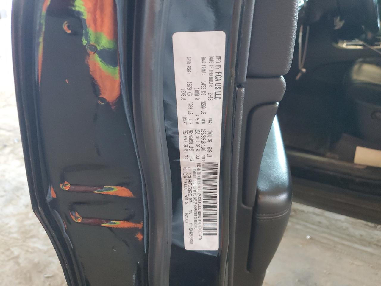 2018 Jeep Grand Cherokee VIN 1C4RJFBT5JC297233 Copart auction photo, top/roof damage thumbnail 13