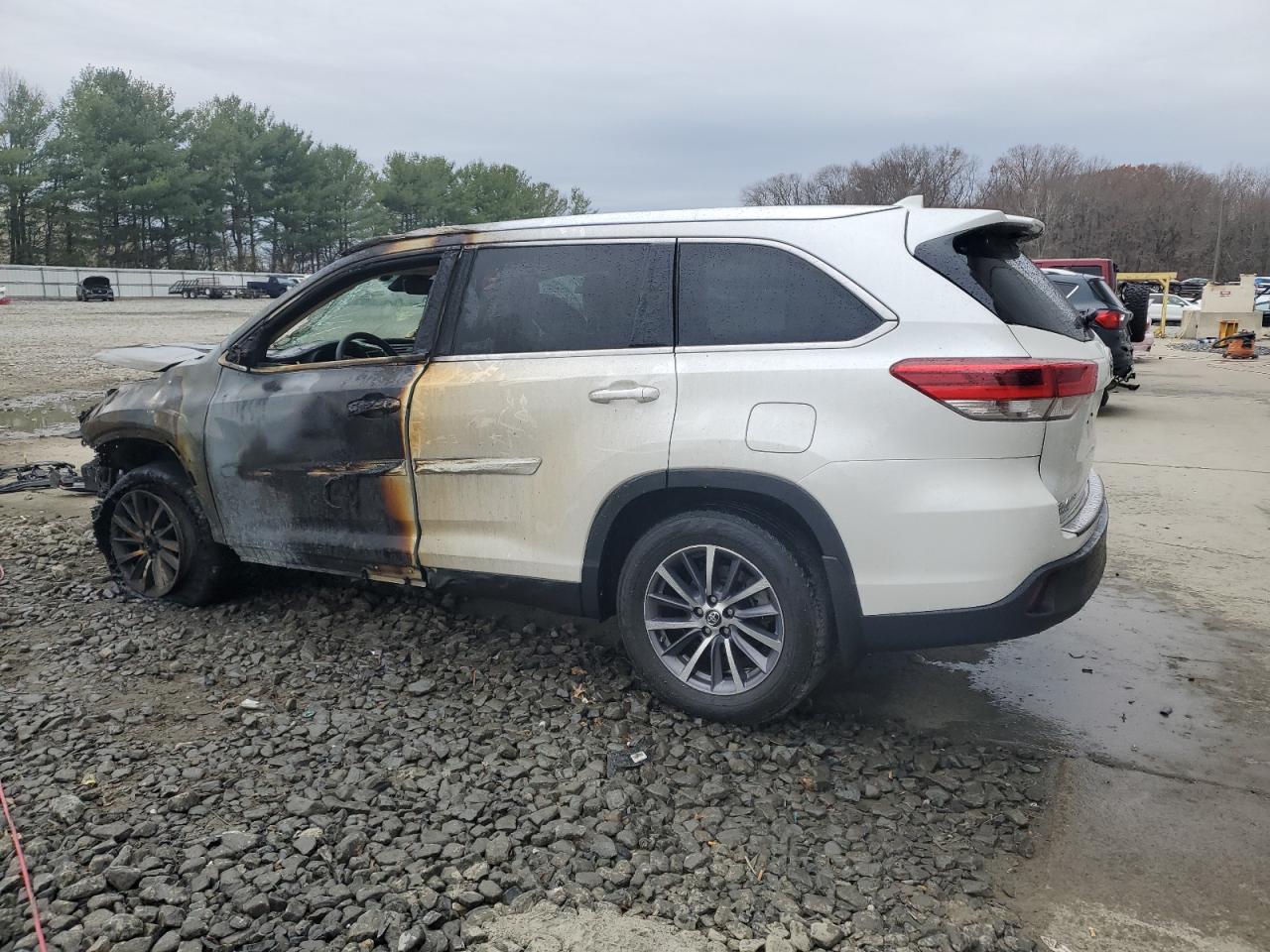 2019 Toyota Highlander VIN 5TDJZRFH1KS714893 Copart auction photo, burn damage thumbnail 2