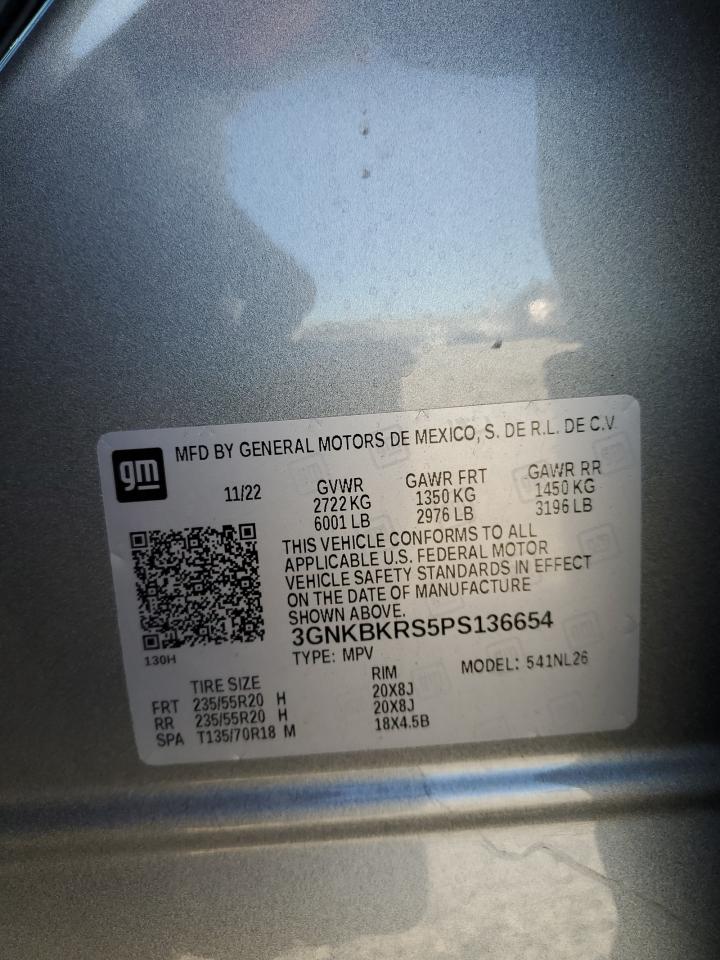 2023 Chevrolet Blazer VIN 3GNKBKRS5PS136654 Copart auction photo, front end / rear end damage thumbnail 15