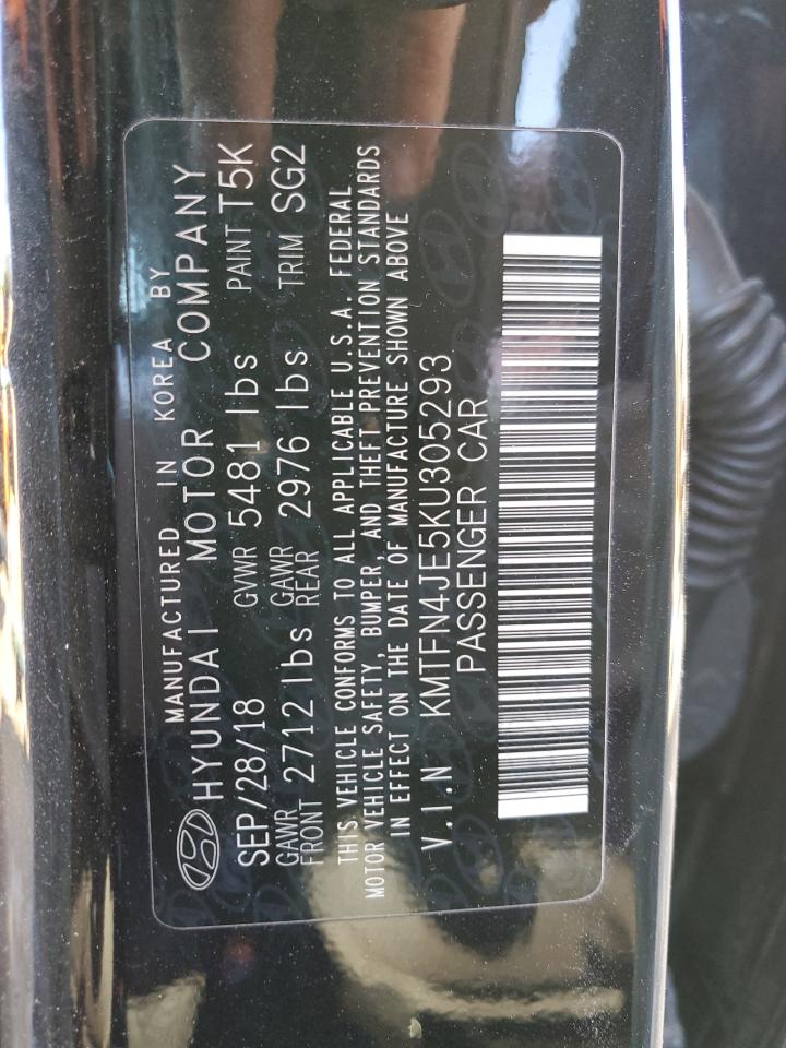 2019 Genesis G80 VIN KMTFN4JE5KU305293 Copart auction photo, front end damage thumbnail 12