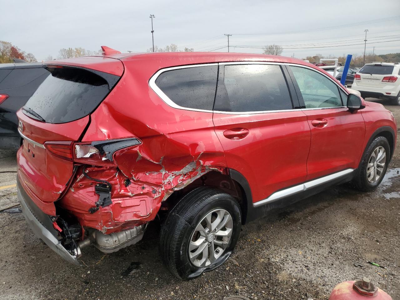 2020 Hyundai Santa Fe VIN 5NMS33AD4LH196564 Copart auction photo, rear end damage thumbnail 3