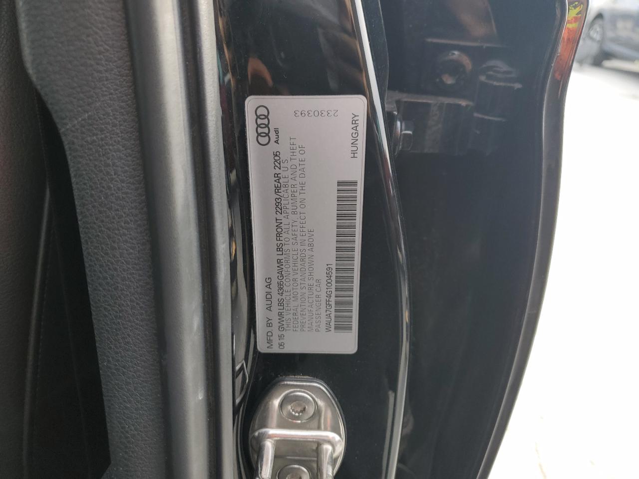 2016 Audi A3 VIN WAUA7GFF4G1004591 Copart auction photo, front end damage thumbnail 12