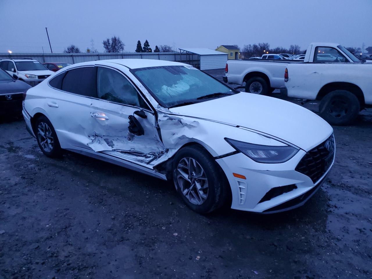 2021 Hyundai Sonata VIN KMHL64JA0MA152219 Copart auction photo, side / front end damage thumbnail 4