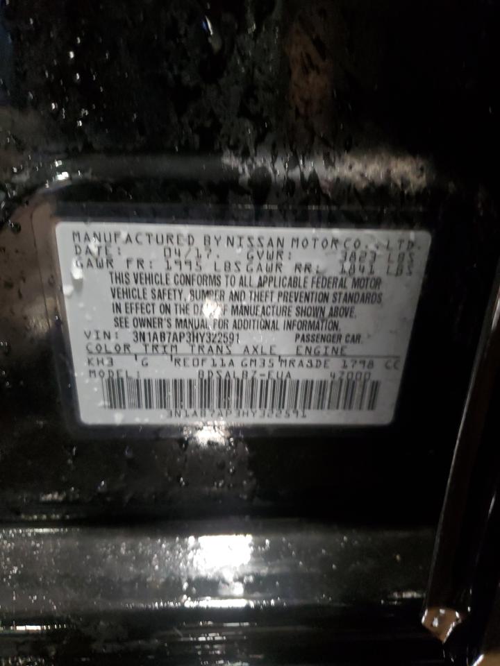 2017 Nissan Sentra VIN 3N1AB7AP3HY322591 Copart auction photo, rear end damage thumbnail 13