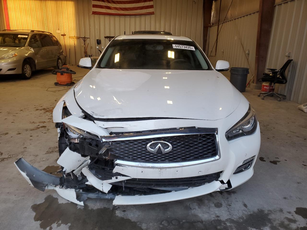 2015 Infiniti Q50 VIN JN1BV7AR2FM417477 Copart auction photo, front end damage thumbnail 5