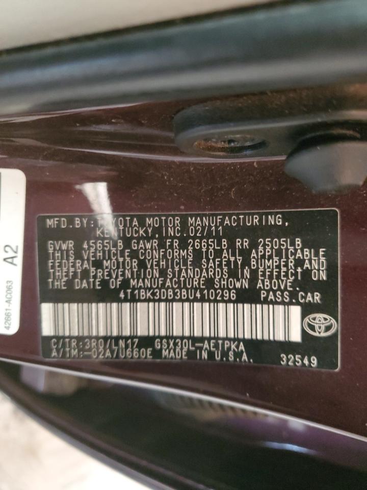 2011 Toyota Avalon VIN 4T1BK3DB3BU410296 Copart auction photo, front end damage thumbnail 13