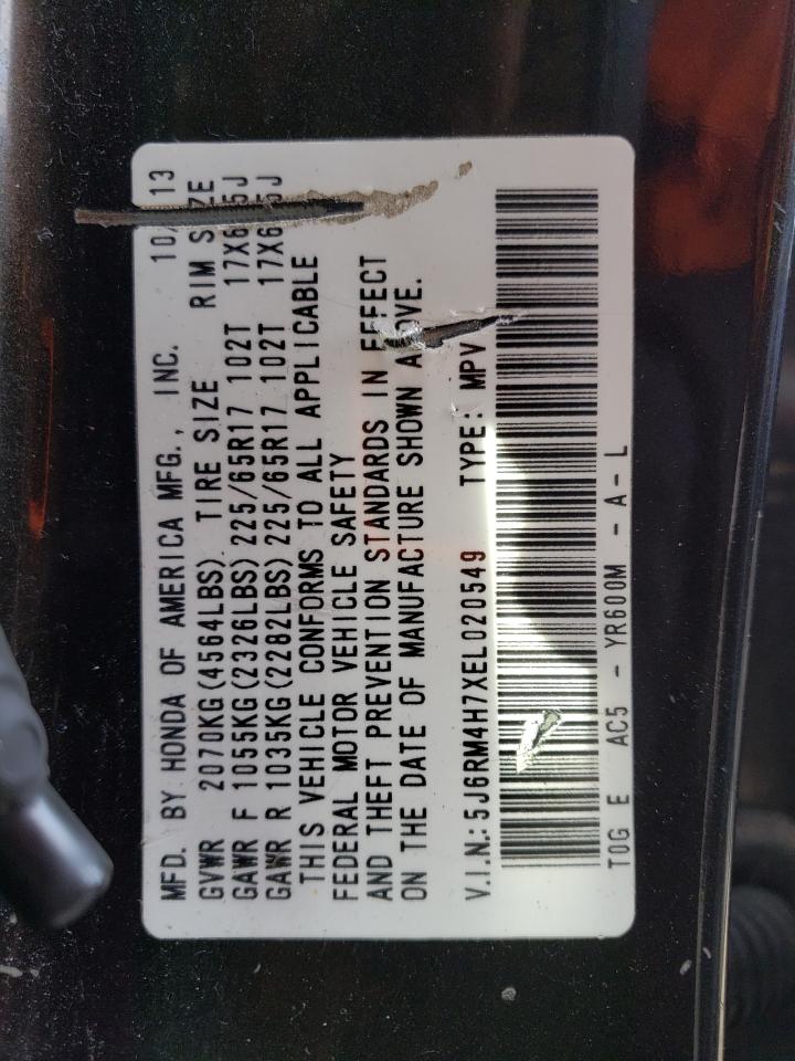 2014 Honda CR-V VIN 5J6RM4H7XEL020549 Copart auction photo, rear end / minor dent/scratches damage thumbnail 13