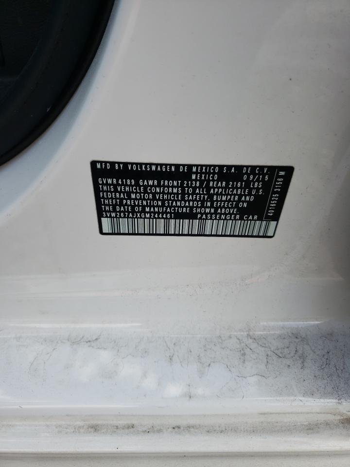 2016 Volkswagen Jetta VIN 3VW267AJXGM244461 Copart auction photo, side damage thumbnail 12