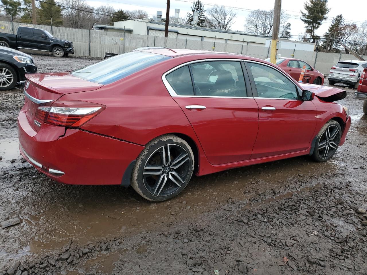2017 Honda Accord VIN 1HGCR2F12HA115396 Copart auction photo, front end / side damage thumbnail 3