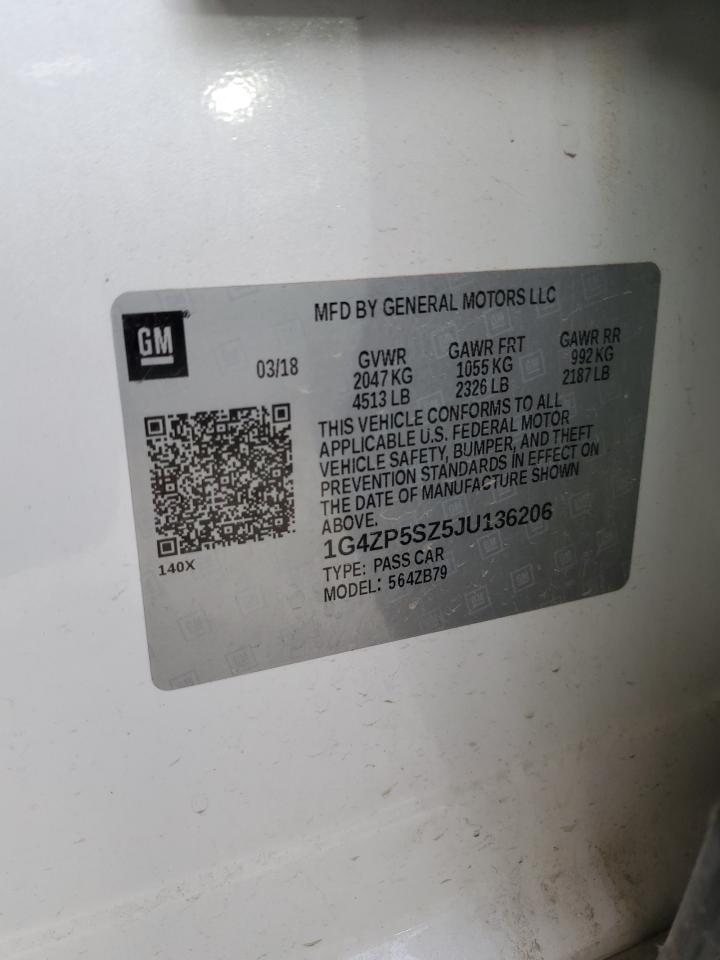 2018 Buick LaCrosse VIN 1G4ZP5SZ5JU136206 Copart auction photo, side damage thumbnail 12