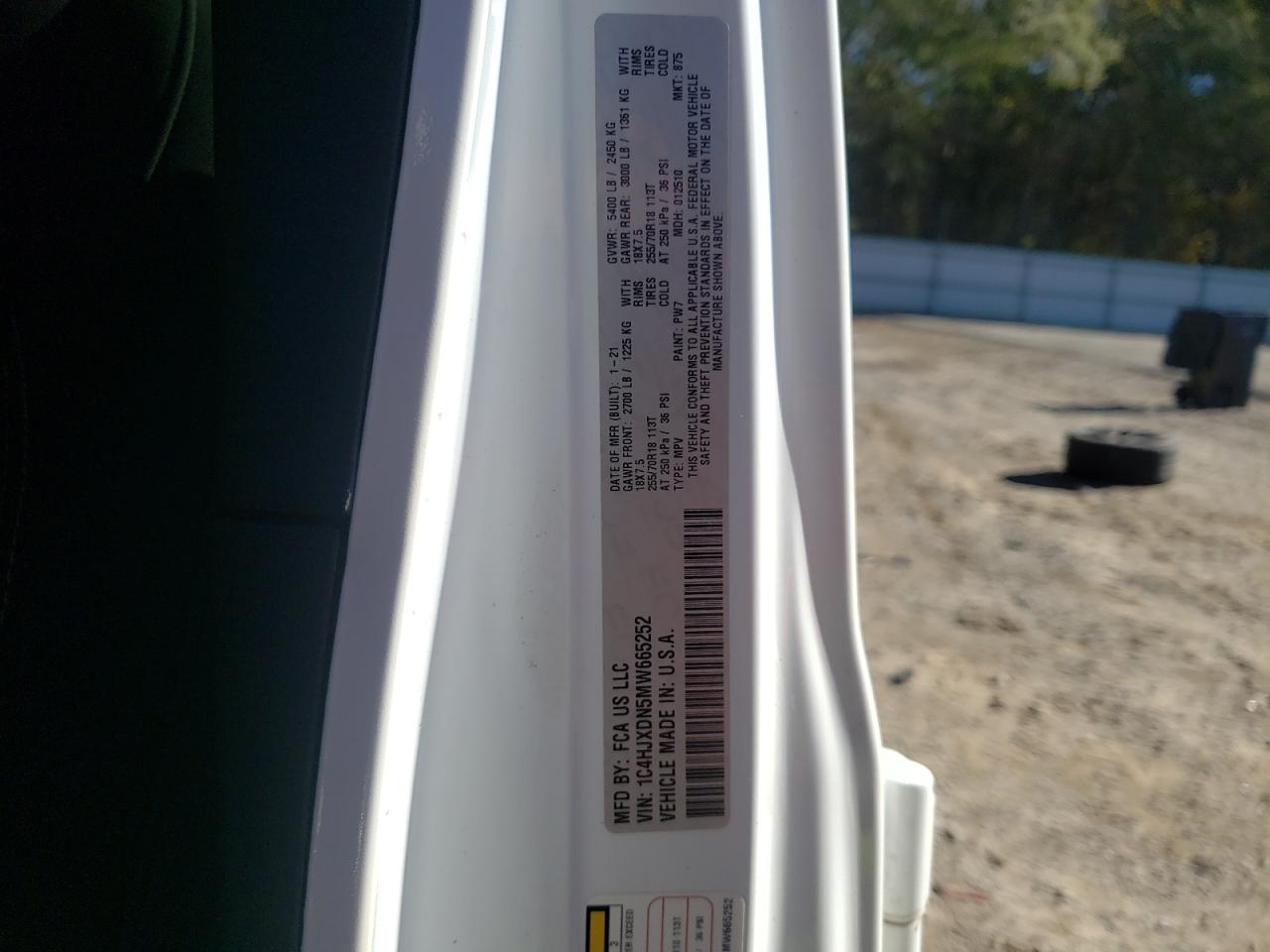 2021 Jeep Wrangler VIN 1C4HJXDN5MW665252 Copart auction photo, rear end damage thumbnail 14