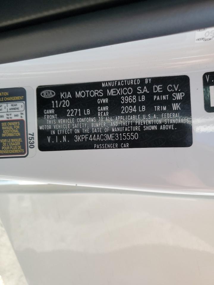 2021 KIA Forte VIN 3KPF44AC3ME315550 Copart auction photo, all over / undercarriage damage thumbnail 14